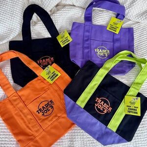 Trader Joe's Halloween Trick or Treat Mini Canvas Tote Bag Set - NWT